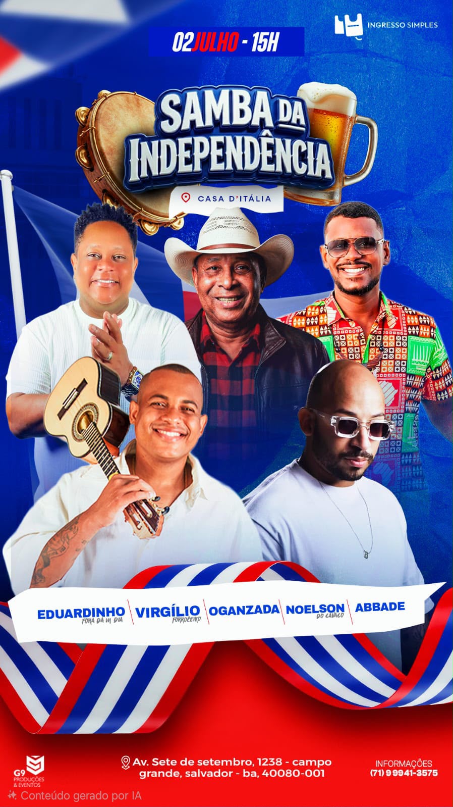 Samba da Independência promete celebrar o 2 de Julho com muito samba e grandes atrações em Salvador