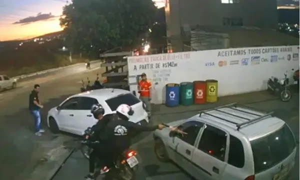 Câmera flagra momento em que pai é morto na frente das filhas durante ataque a tiros na Bahia
